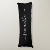 Coussins Longs Nom de signature girly noir et blanc (Devant (Vertical))