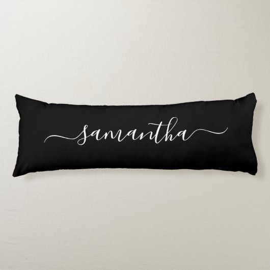 Coussins Longs Nom de signature girly noir et blanc (Devant)