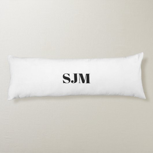 Coussins Longs Nom des initiales en noir blanc monogramme personn (Dos)