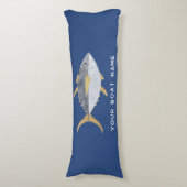 Coussins Longs Nom du bateau de pêche au thon (Devant (Vertical))