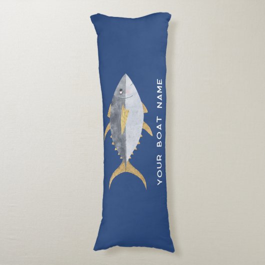 Coussins Longs Nom du bateau de pêche au thon (Devant (Vertical))