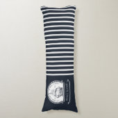Coussins Longs Nom du bateau personnalisé bleu marine (Devant (Vertical))