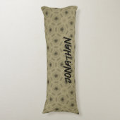 Coussins Longs Nom du monogramme motif noir et beige | (Devant (Vertical))