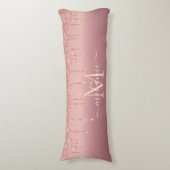 Coussins Longs Nom du monogramme Rose texte Parties scintillant d (Devant (Vertical))