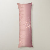 Coussins Longs Nom du monogramme Rose texte Parties scintillant d (Dos (Vertical))