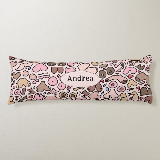 Coussins Longs Nom motif mammaire neutre (Devant)