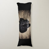 Coussins Longs Nom noir personnalisé de photo de chien de (Devant (Vertical))