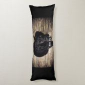 Coussins Longs Nom noir personnalisé de photo de chien de (Dos (Vertical))