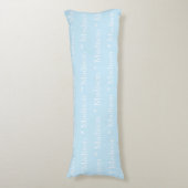Coussins Longs Nom personnalisable bleu clair blanc double face (devant Vertical)