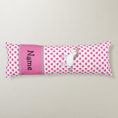 Coussins Longs Nom personnalisé Coeur rose unicorne (Dos)