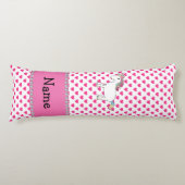 Coussins Longs Nom personnalisé Coeur rose unicorne (Devant)