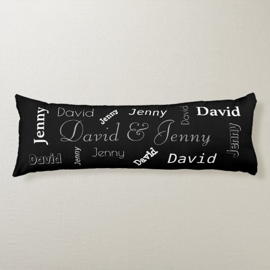 Coussins Longs Nom personnalisé des couples (Devant)