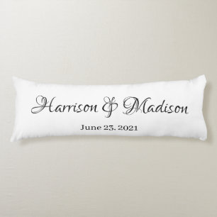 Coussins Longs Nom personnalisé et Mariage de date