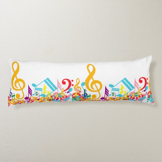 Coussins Longs Notes de musique colorées (Dos)