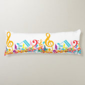Coussins Longs Notes de musique colorées (Devant)