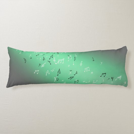 Coussins Longs Notes musicales Lune verte (Devant)