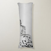Coussins Longs Notes musicales sur Argent (Devant (Vertical))