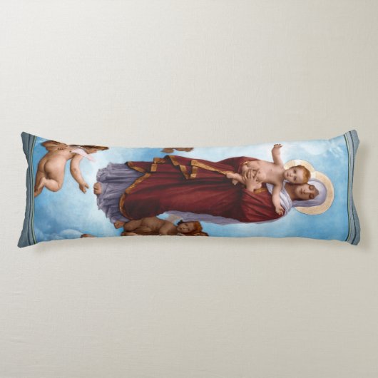 Coussins Longs Notre-Dame des Anges par William Bouguereau (Devant)