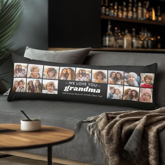 Coussins Longs Nous t'aimons grand-mère - 15 Photo Collage