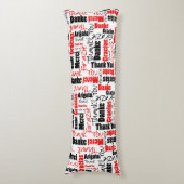 Coussins Longs Nuage de mots en MERCI rouge et noir (Devant (Vertical))