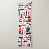 Coussins Longs Nuage de mots en MERCI rouge et noir (Dos (Vertical))