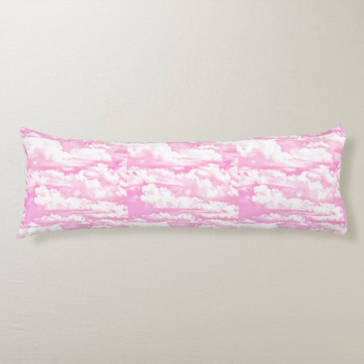 Coussins Longs Nuages roses Décor prêt à customiser (Devant)