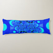 Coussins Longs Nuances de bleu Art fractal abstrait moderne (Dos)