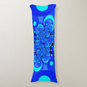 Coussins Longs Nuances de bleu Art fractal abstrait moderne (Devant (Vertical))