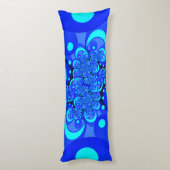 Coussins Longs Nuances de bleu Art fractal abstrait moderne (Dos (Vertical))