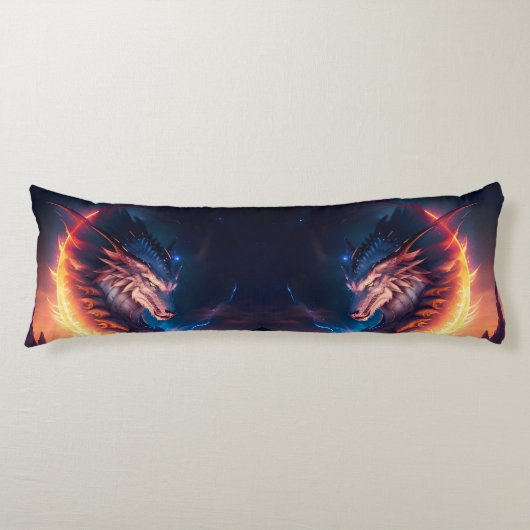 Coussins Longs Nuit de feu Dragon Scape (Devant)