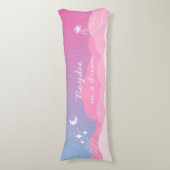 Coussins Longs Nuit étoilée Rose bleu Nom et Texte (Devant (Vertical))