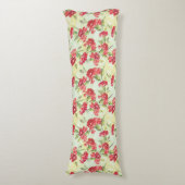 Coussins Longs Oeillets rouges sur le vert avec des papillons (Devant (Vertical))
