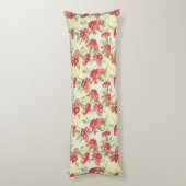 Coussins Longs Oeillets rouges sur le vert avec des papillons (Dos (Vertical))