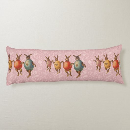 Coussins Longs Oeufs dansants lapins de Pâques (Dos)