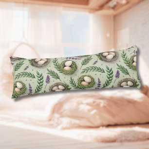 Coussins Longs Œufs de Pâques Vert Sauge Simple Nid de Lavande