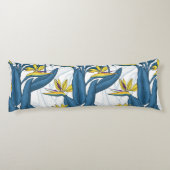 Coussins Longs Oiseau de fleurs de paradis sur blanc (Dos)