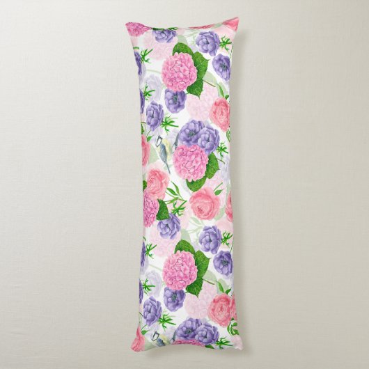 Coussins Longs Oiseau et fleurs (Dos (Vertical))