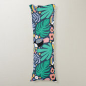Coussins Longs Oiseau tropicale Toucan Oiseau Floral Oreiller (Devant (Vertical))