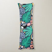 Coussins Longs Oiseau tropicale Toucan Oiseau Floral Oreiller (Dos (Vertical))