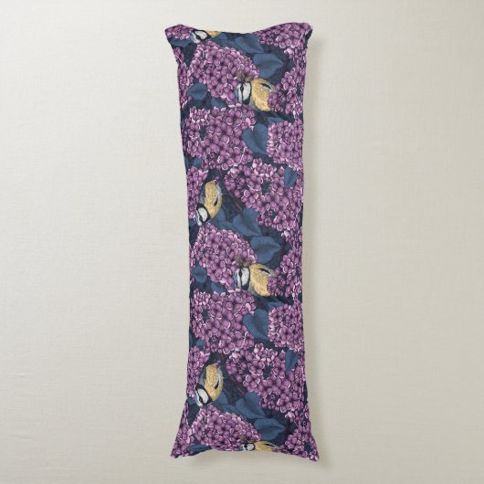Coussins Longs Oiseaux dans le jardin violet lilas (Devant (Vertical))