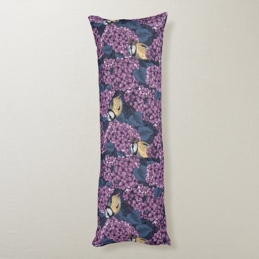 Coussins Longs Oiseaux dans le jardin violet lilas (Dos (Vertical))