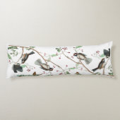 Coussins Longs Oiseaux de poulet Baies et Pinecones Aquarelle (Dos)