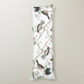 Coussins Longs Oiseaux de poulet Baies et Pinecones Aquarelle (Dos (Vertical))