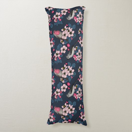 Coussins Longs Oiseaux et fleurs (Devant (Vertical))