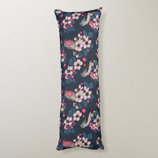 Coussins Longs Oiseaux et fleurs (Dos (Vertical))