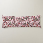 Coussins Longs Oiseaux et fleurs de cerisier sur fond rose saumon (Dos)