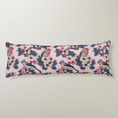 Coussins Longs Oiseaux et fleurs roses (Dos)