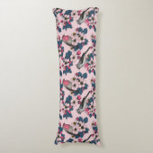 Coussins Longs Oiseaux et fleurs roses (Devant (Vertical))