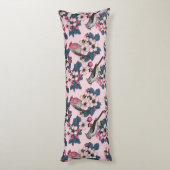 Coussins Longs Oiseaux et fleurs roses (Dos (Vertical))