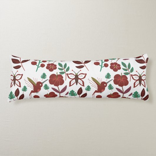 Coussins Longs Oiseaux motifs et papillons floraux sans soudure (Devant)
